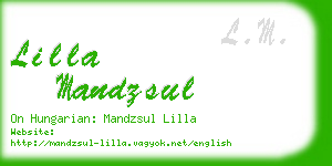 lilla mandzsul business card